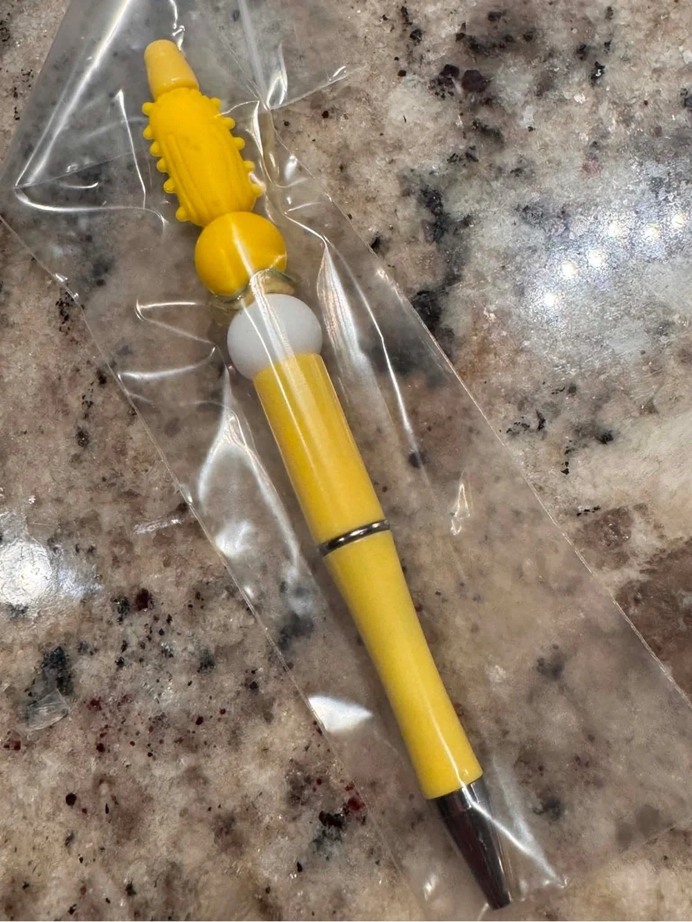 Hand Crafted Yellow Novelty Monster Top Ballpoint Pen